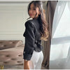 Pleated Waist Cinching Blazer Coat Women Chic Deep V-neck Full-sleeve Single Breasted Slim Coats Lady Commute Jacket