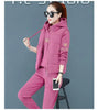 2 pieces women sets autumn thickened fleece sportswear vest+hoodies+pant cold-proof winter coat sets women's clothing