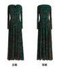 Spring Autumn Gold Velvet Long Sleeve Dress For Women High Grade Green Plush Jacquard Long Dress Female Elegant Dresses 4XL