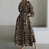Spring Dress Long Sleeve Solid Color Elegant Maxi Dresses For Women Casual V Neck Shirt Party Long Dress Robe Femme