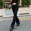 Fdey Stripe Slim Vintage Chic Jeans Zipper Pockets Low Waisted Button 90s Pants Streetwear All-match For Women