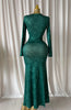 Women Ribbon O-neck Long Sleeve Maxi Dress Spring Sexy Parties Birthday Street Vacation Long Dresses Vestidos