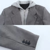 European and American style girl retro autumn women's hooded suit jacket female fake two-piece versatile