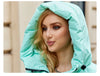 Winter Down Jacket Women Short Classic zipper Design Pocket Stand Collar Hooded Slim Coat Women Parkas 83319