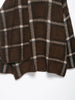 Autumn Women Plaid Knit Scarf Collar Cardigan Coat Long Sleeve Oversize Jacket With Pockets High Street Lady Clothing
