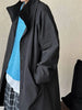 Office Lady Trench Coat Solid Color Lapel Long Sleeves Single Breasted Loose Windbreaker Spring Autumn 2DA8844