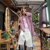 Spring Retro Print Ramie Loose Women Thin Wind Coats Leisure Long Trench Vintage Chinese Style Coat