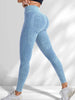 Women High Waist Seamless Yoga Pants Letter Sand Washed Hip Lifting Tight Waist Exercise Outdoor Sports Leggings