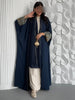 Middle Eastern Muslim Women Abayas +Hajib 2pcs Islamic Kaftans Casual Maxi Dresses Arabian Jilbabs Full Sleeve Open Front Abaya