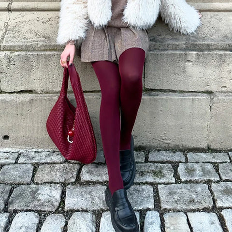 Women's Tights Slim Stockings Pantyhose Elastic Large Size Leggings Red Women's Sexy Tights Spring Autumn Winter