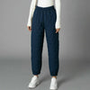 Women Winter Warm Down Cotton Pants Padded Quilted Trousers Elastic Waist Casual Trousers