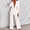 2 Pieces Women Sets Professional Blazer + Casual Solid Color Pant Two-Piece Suit Europe Women's Clothing