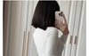 Women Transparent Sexy See Through Mini Dress Korean Outdoor Expose White Sheer Slim Fit Above Knee Longsleeve Crop Skirts