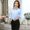 1pcs Woman Four Season Occupation Shirts Lady Casual Long Sleeve Turn-down Collar Shirt Female Working Clothes Formal Dress Tops
