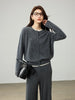 Cardigans For Woman, Fleece Wool, Round Collar, Soft Cozy Sweaters, 100%Wool, Fall Winter Jackets