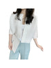Pleated Casual Thin Jacket for Women with A Sense of, Loose One Button Short Cardigan Top for Women