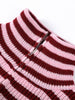Knitted Stripe Zipper Jacket For Women Spring Chic Long Sleeve Sweater Coats Street Lady Casual Stand Collar Outerwear