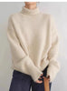 Autumn and Winter Thick Cashmere Sweater Women High Neck Pullover Sweater Warm Loose Knitted Base Sweater Jacket Tops