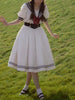 Japanese Sweet Lolita Style Women Dress Cute Bow Puff Sleeve Cosplay Patchwork Dresses Kawaii Girl Y2k Robe Vestido