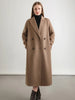 Women 100% Wool Peak Lapel Overcoat Belt Double-Breasted Autumn Winter Long Jacket Trench Coat Ladies Female Clothing #19