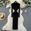 Vestidos Para Mujer Solid Half High Collar Autumn Winter Solid Woman Dresses Korean Sweater Elegant Long Dress