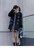 Ladies Coats Autumn/Winter Thickened Warm Solid Hooded Single Row Cow Horn Button Academy Style Woolen Coat Women's Clothing