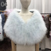 Real Ostrich Feather Wedding Shawl Women Winter Fur Wrap Cape Scarf Fluffy Feather Bridal Shrug Party Stoles Bride Cape Cloak