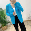 Blue Pleated Coat For Women Turn-down Collar Long Sleeve Lightweight Cardigan Jackets Chic Female Clothes 2DB3445