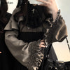 Vintage Lolita Style Mini Dress Set Women Gothic Y2k Loose Flare Sleeve Fake Two Pieces Party Dresses Female Kawaii Cute Vestido