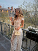 Women Sexy Lace Patchwork White Maxi Dress Flared Sleeve Off Shoulder Bodycon Gowns Lady Evening Night Party Robes