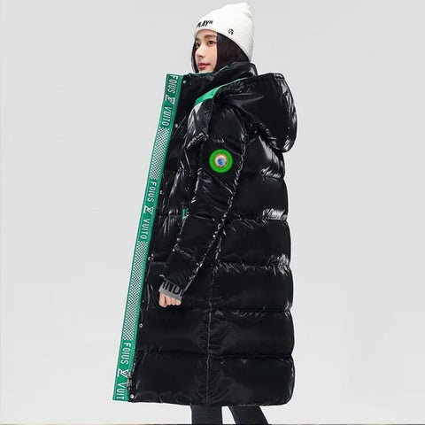 Winter Puffer Parkas Coat Womens Thicken Warm Long Down Cotton Coat Oversized Cotton-Padded Jacket Windproof Hooded Overcoat