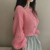 Fall Winter Short Knitted Cardigan Women Thicken Warm Single-Breasted Sweater Female Solid O-Neck Long Sleeve Knitwear Coat