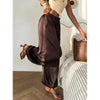 Solid Drapey Satin Loose Harem Pants Women Casual Elastic Waist Drawstring Design Long Pant Lady Commute Versatile Wear