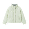 Cotton Padded Jacket Women Diamond Quilted Stand Collar Loose Fit Winter Elegant Casual Outerwear