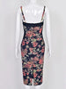 Sexy Vintage Quality Flower Print Gauze Bandage Evening Dress Women Party Bustier Elegant Ladies Vestido Knitted Dresses