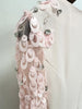 High Street Designer Women's Spliced Mesh Diamonds Beaded Long Sleeved Floor Length Maxi Long Dress