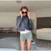 Women's Dark Grey Peplum Cropped Blazer Stand Collar Single Breasted Waist Vintage Coat Spring Chic Lady Streetwear