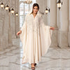 Eid Muslim Dress for Women Bat Sleeve Abaya Diamond Flower Party Dresses Kaftan Cardigan Chiffon Long Robe Lady