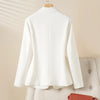 Light Job Style Draped Small Suit Women's Jacket One Button Long Sleeve Non-Slit Suit Top Spring & Fall Style