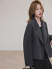 100% Pure Wool Short Coat Women Woolen Jacket Cropped Warm Relaxed Fit Chic Office Commuter Winter Outerwear