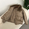 Real Fox Mink Fur Collar Coat Winter Women White Duck Down Jacket Ladies Short Warm Puffer Female Loose Vintage Parka Outerwear