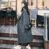 Plaid Woolen Coat Women's Mid-length Korean Version Loose Autumn and Winter Student Loose Over-the-knee woolen Coat W52