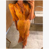Women White Floral Print Maxi Dress V Neck Puff Sleeve Peplum Waist Fishtail Hem Chiffon Robe Elegant Party Wedding Guest Gown