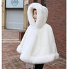 Black Fur Coat Women's Winter Shawl Cape Style Short Imitation Fox Fur Thick Hooded Windbreaker Female Warm Faux Fur Cloak