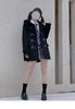 Ladies Coats Autumn/Winter Thickened Warm Solid Hooded Single Row Cow Horn Button Academy Style Woolen Coat Women's Clothing