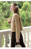 Tweed Short Coats for Women French Camel Wood Ear Collar Bead Autumn Retro Quality Jackets 2243185796