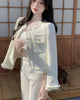 Korean Plaid Tweed Jacket Women White Round Neck Cropped Tassel Coat Autumn Single Breasted Office Lady Outwear