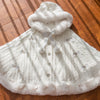 Japanese Kawaii Lolita Style Plush Hooded Poncho Coat Women Sweet Warm Knitted Bow Short Jackets Vintage Elegant Cloak Outerwear