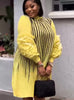 Plus Size Women Pleated Dress Hand Shaken Flower Beaded Temperament Elegant African Prom Big Stretch Clothing