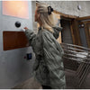 Quilted Round Neck Solid Puffer Coat Zip-Up Oversized Winter Women Padded Jacket Versatile Casual Lady Cotton-Padded Coat